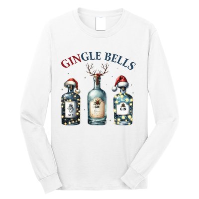 Gingle Bells Gin Gin Bells Christmas Tree Merry Xmas Long Sleeve Shirt