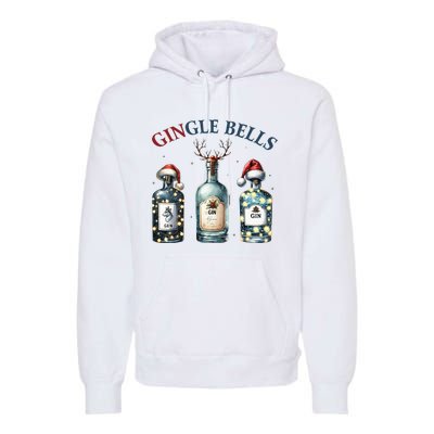 Gingle Bells Gin Gin Bells Christmas Tree Merry Xmas Premium Hoodie