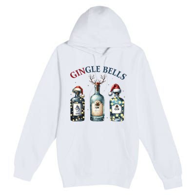 Gingle Bells Gin Gin Bells Christmas Tree Merry Xmas Premium Pullover Hoodie