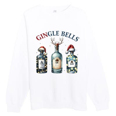 Gingle Bells Gin Gin Bells Christmas Tree Merry Xmas Premium Crewneck Sweatshirt