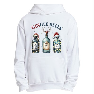 Gingle Bells Gin Gin Bells Christmas Tree Merry Xmas Urban Pullover Hoodie