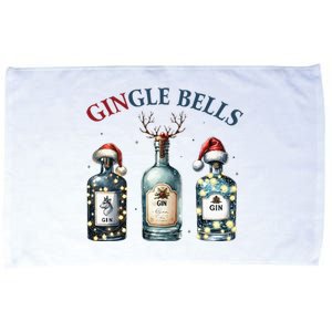 Gingle Bells Gin Gin Bells Christmas Tree Merry Xmas Microfiber Hand Towel