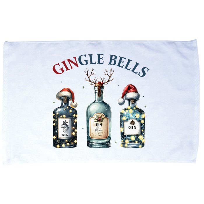 Gingle Bells Gin Gin Bells Christmas Tree Merry Xmas Microfiber Hand Towel