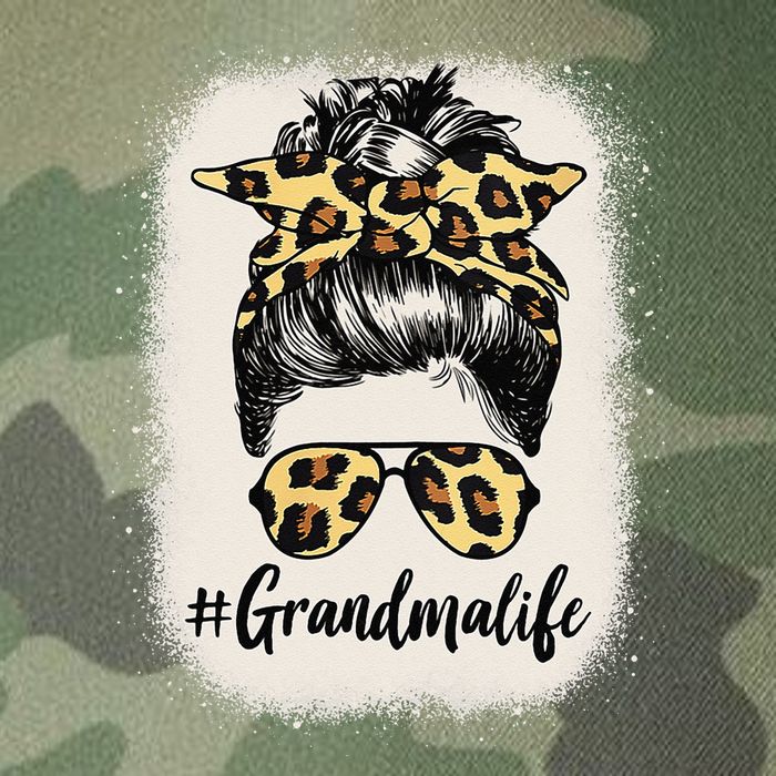Grandmalife Bleached Grandma Life Leopard Messy Bun Legacy Tie Dye Trucker Hat