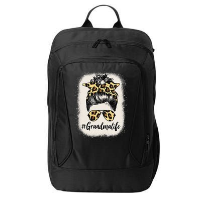 Grandmalife Bleached Grandma Life Leopard Messy Bun City Backpack
