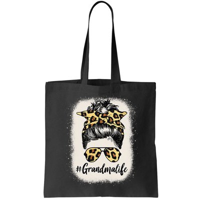 Grandmalife Bleached Grandma Life Leopard Messy Bun Bag