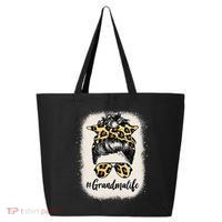 Grandmalife Bleached Grandma Life Leopard Messy Bun 25L Jumbo Tote
