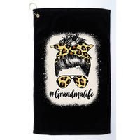 Grandmalife Bleached Grandma Life Leopard Messy Bun Golf Towel
