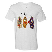 Groovy Boo Ghost Squad Halloween Autumn Art V-Neck T-Shirt