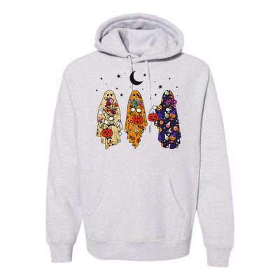 Groovy Boo Ghost Squad Halloween Autumn Art Premium Hoodie