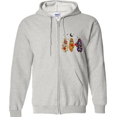 Groovy Boo Ghost Squad Halloween Autumn Art Full Zip Hoodie