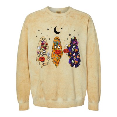 Groovy Boo Ghost Squad Halloween Autumn Art Colorblast Crewneck Sweatshirt