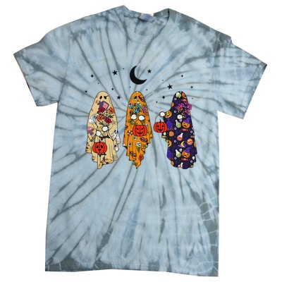 Groovy Boo Ghost Squad Halloween Autumn Art Tie-Dye T-Shirt