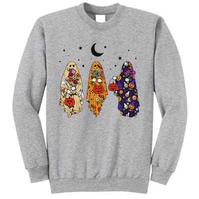 Groovy Boo Ghost Squad Halloween Autumn Art Tall Sweatshirt