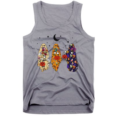 Groovy Boo Ghost Squad Halloween Autumn Art Tank Top