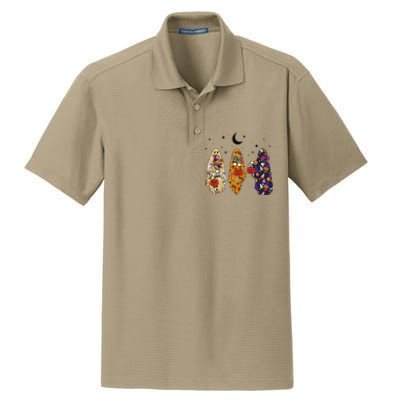 Groovy Boo Ghost Squad Halloween Autumn Art Dry Zone Grid Polo