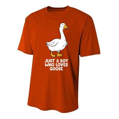 Goose Boy Gift Just A Boy Who Loves Goose Performance Sprint T-Shirt