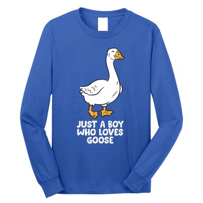 Goose Boy Gift Just A Boy Who Loves Goose Long Sleeve Shirt