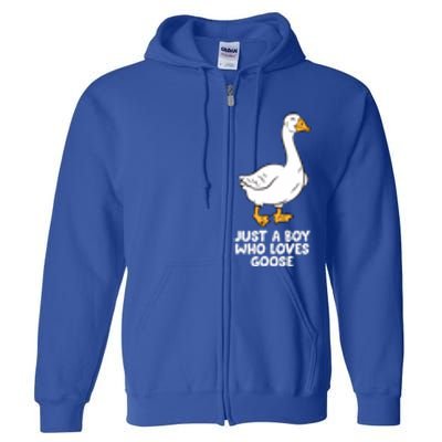 Goose Boy Gift Just A Boy Who Loves Goose Full Zip Hoodie