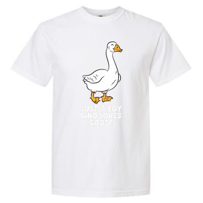 Goose Boy Gift Just A Boy Who Loves Goose Garment-Dyed Heavyweight T-Shirt