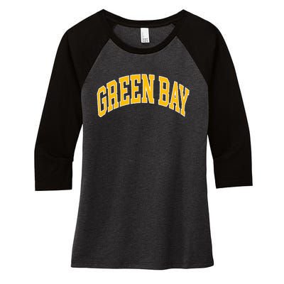 Green Bay Women's Tri-Blend 3/4-Sleeve Raglan Shirt