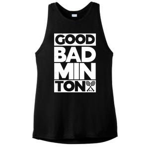 Goodminton Badminton Graphic Badminton Player Shuttlecock Great Gift Ladies PosiCharge Tri-Blend Wicking Tank