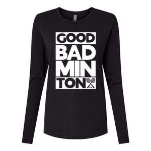 Goodminton Badminton Graphic Badminton Player Shuttlecock Great Gift Womens Cotton Relaxed Long Sleeve T-Shirt