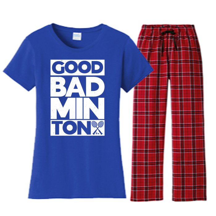 Goodminton Badminton Graphic Badminton Player Shuttlecock Great Gift Women's Flannel Pajama Set