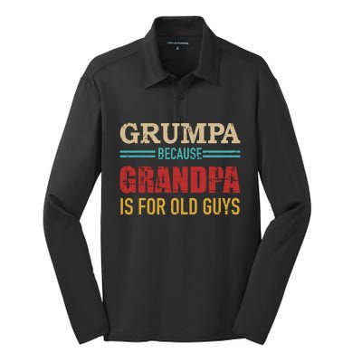 Grumpa Because Grandpa Is For Old Guys Vintage Retro Cute Gift Silk Touch Performance Long Sleeve Polo