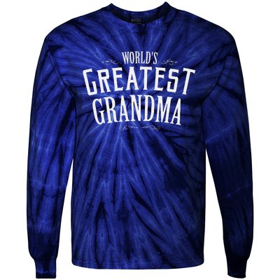 Grandma Birthday Gift World's Greatest Grandma Mother's Day Tie-Dye Long Sleeve Shirt