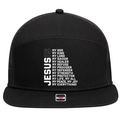 God Believer Gift Jesus Christian Lord Jesus Definition 7 Panel Mesh Trucker Snapback Hat