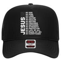 God Believer Gift Jesus Christian Lord Jesus Definition High Crown Mesh Back Trucker Hat