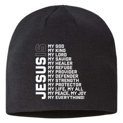 God Believer Gift Jesus Christian Lord Jesus Definition Sustainable Beanie