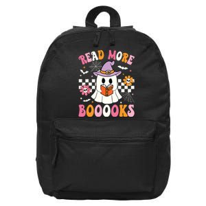 Groovy Booooks Ghost Read More Books Funny Teacher Halloween 16 in Basic Backpack