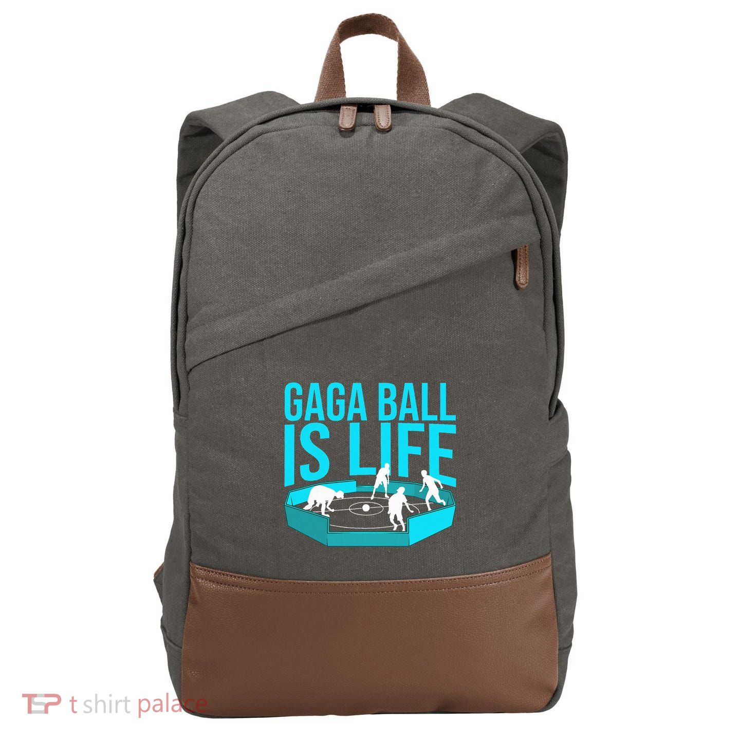 Gaga Ball Gift Cool Dodgeball Ball Is Life Soccer Cotton Canvas Backpack
