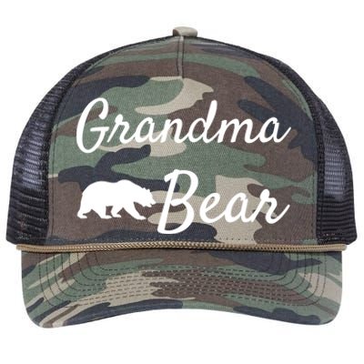 Grandma Bear Gift Christmas Papa Bear Mama Bear Bear Gift Retro Rope Trucker Hat Cap