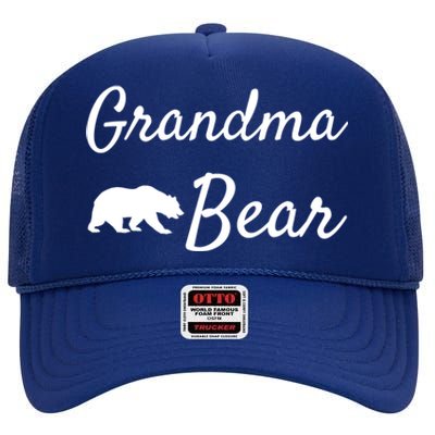 Grandma Bear Gift Christmas Papa Bear Mama Bear Bear Gift High Crown Mesh Back Trucker Hat