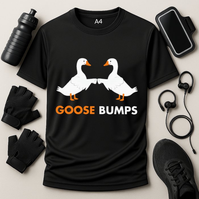Goose Bumps Goosebumps Funny Geese Fist Bump Pun Cooling Performance Crew T-Shirt