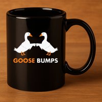 Goose Bumps Goosebumps Funny Geese Fist Bump Pun 11oz C Handle Ceramic Mug