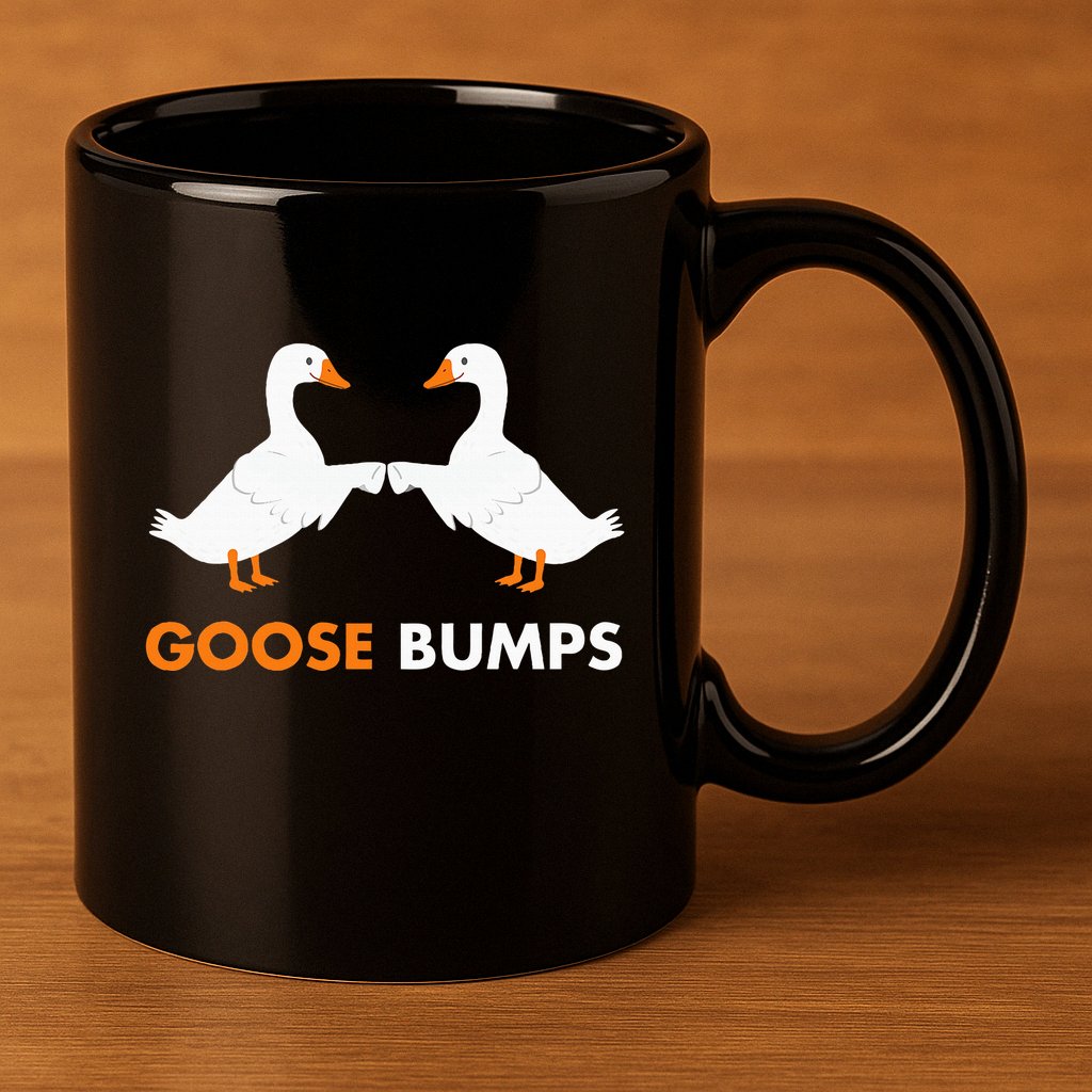 Goose Bumps Goosebumps Funny Geese Fist Bump Pun 11oz C Handle Ceramic Mug