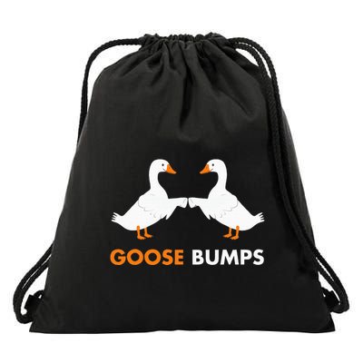 Goose Bumps Goosebumps Funny Geese Fist Bump Pun Drawstring Bag