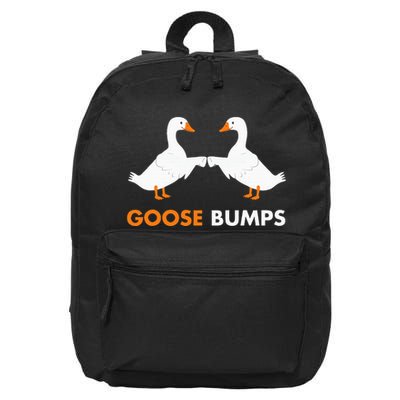 Goose Bumps Goosebumps Funny Geese Fist Bump Pun 16 in Basic Backpack