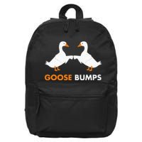 Goose Bumps Goosebumps Funny Geese Fist Bump Pun 16 in Basic Backpack