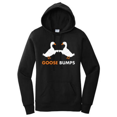 Goose Bumps Goosebumps Funny Geese Fist Bump Pun Women's Pullover Hoodie