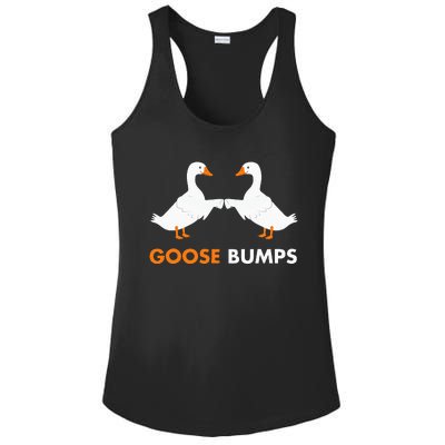 Goose Bumps Goosebumps Funny Geese Fist Bump Pun Ladies PosiCharge Competitor Racerback Tank