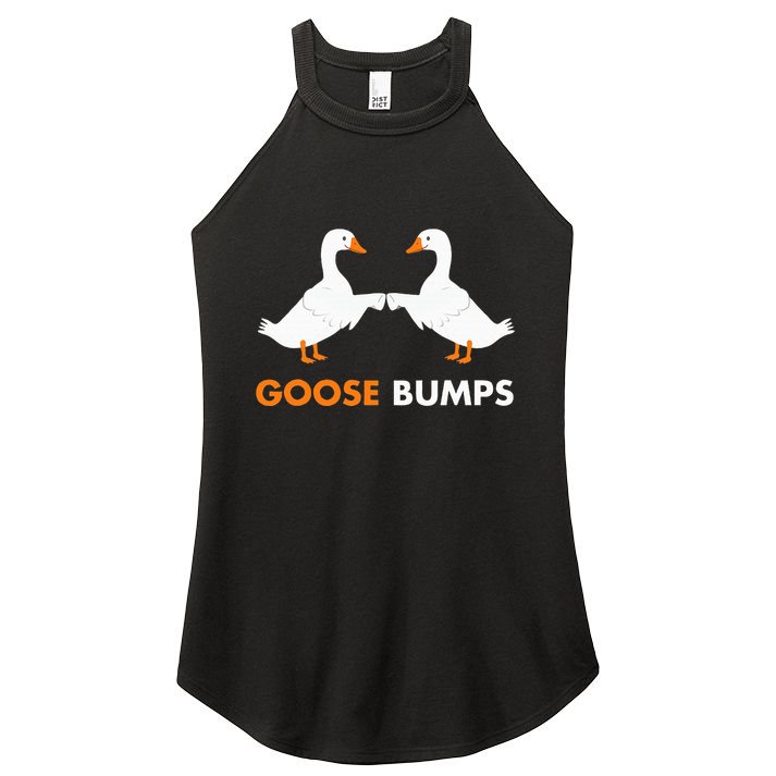 Goose Bumps Goosebumps Funny Geese Fist Bump Pun Women's Perfect Tri Rocker Tank