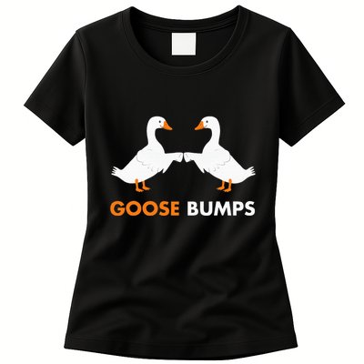 Goose Bumps Goosebumps Funny Geese Fist Bump Pun Womens T-Shirt