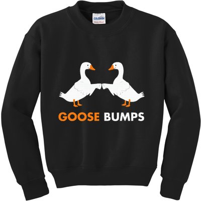 Goose Bumps Goosebumps Funny Geese Fist Bump Pun Kids Sweatshirt