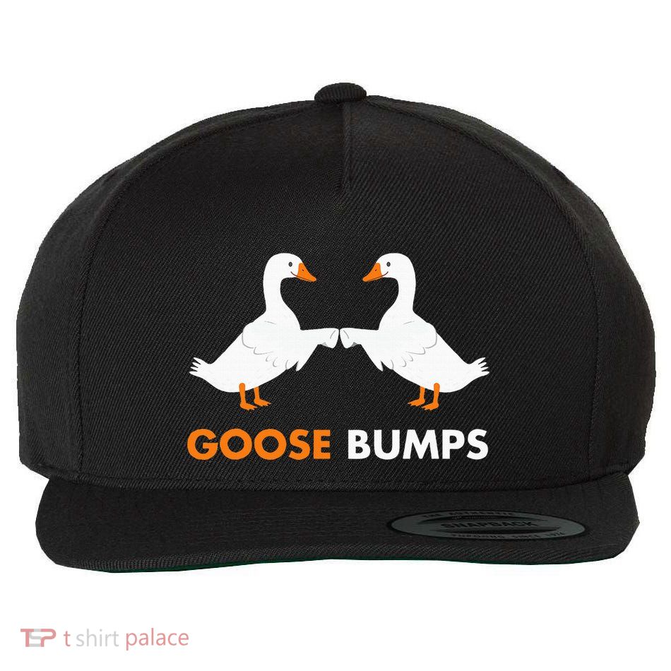 Goose Bumps Goosebumps Funny Geese Fist Bump Pun Wool Snapback Cap