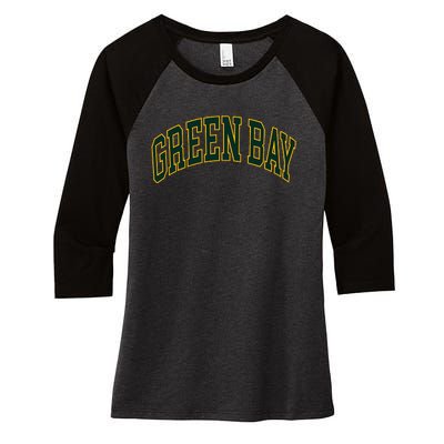 Green Bay Women's Tri-Blend 3/4-Sleeve Raglan Shirt